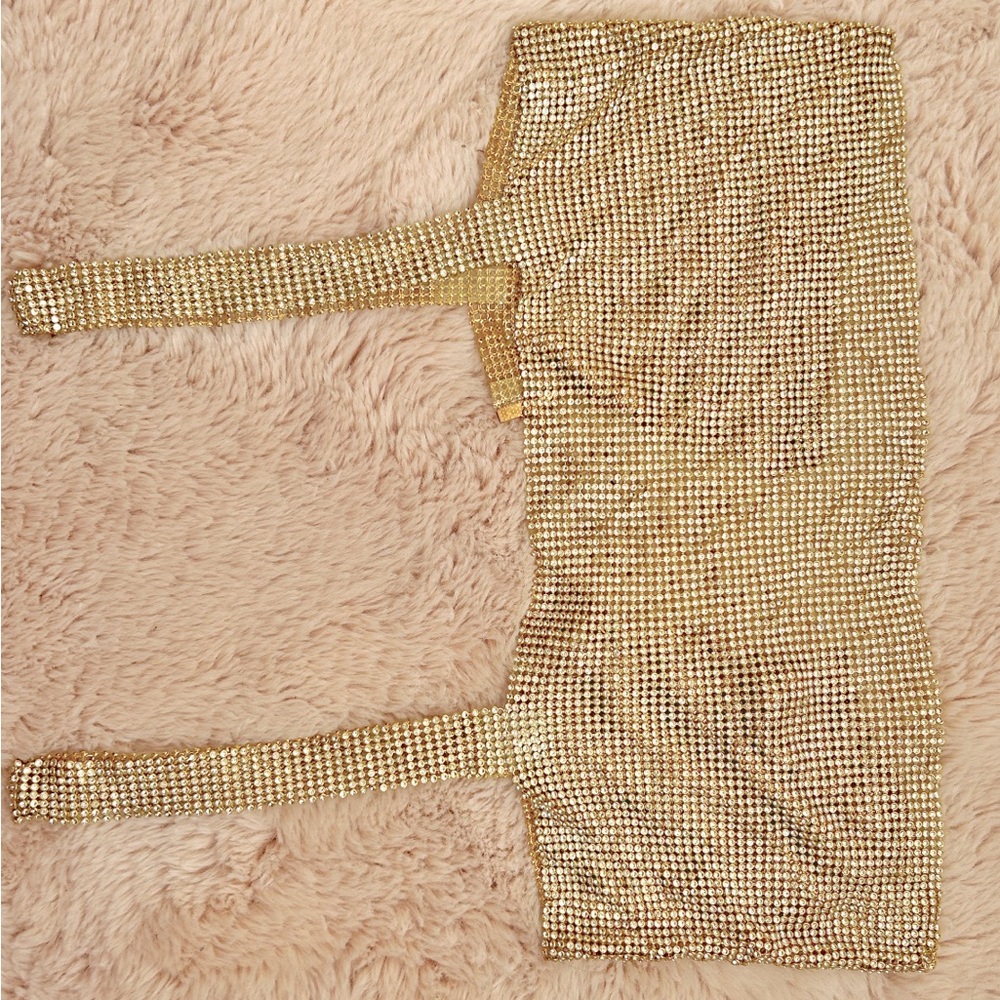 Glam rhinestone crop cami top